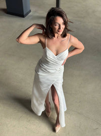 Elegant Mermaid Evening Dress | Royal Satin Draped Corset Gown | Flowing Skirt Cocktail Dress