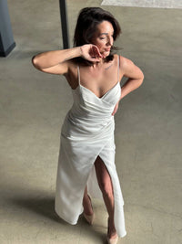 Elegant Mermaid Evening Dress | Royal Satin Draped Corset Gown | Flowing Skirt Cocktail Dress