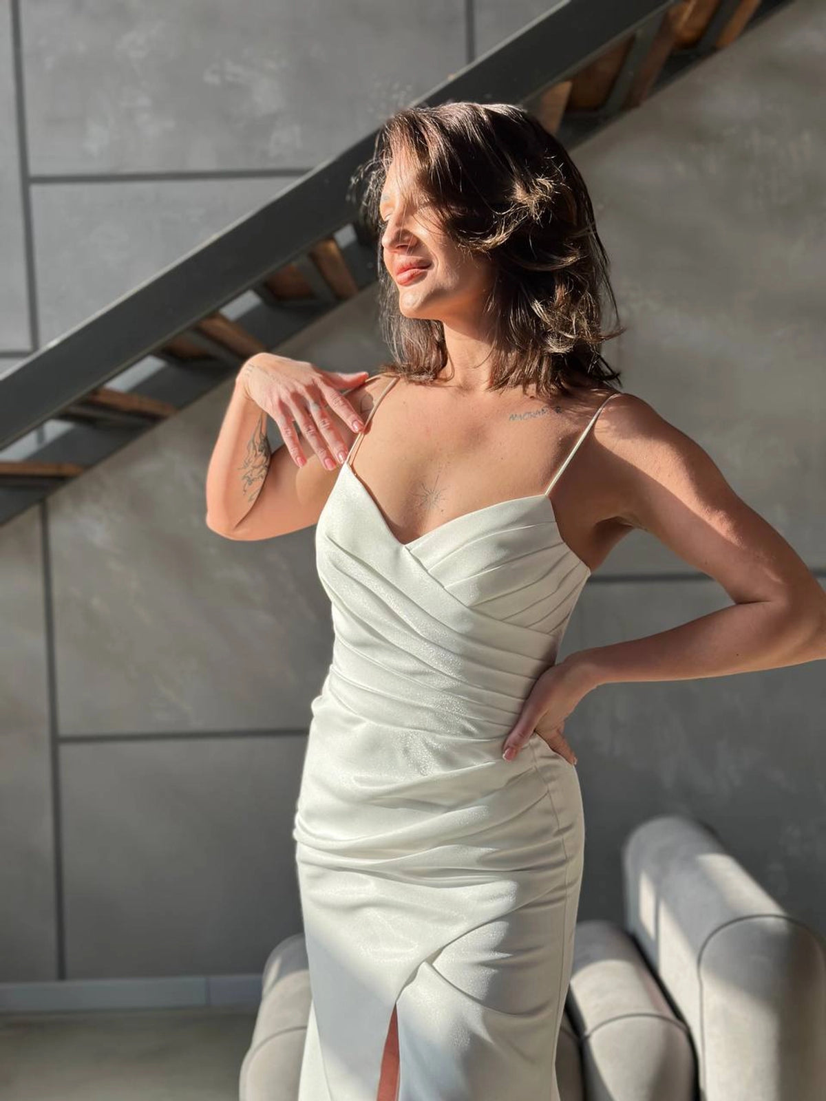 Elegant Mermaid Evening Dress | Royal Satin Draped Corset Gown | Flowing Skirt Cocktail Dress