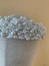 Bridal Pearl Hair Piece | White Pearl Wedding Headband | Elegant Hair Accessory for Bride