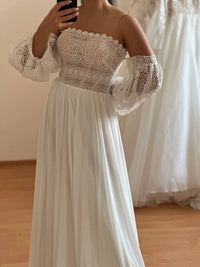 Boho Multichiffon Wedding Dress with Macramé Detail | Minimalist Bridal Gown | Unique Bohemian Style