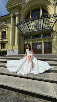 Lustrous Satin Minimalist Wedding Dress | Soft Satin Chic Bridal Gown | Luxurious Elegant Dress