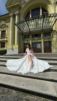 Lustrous Satin Minimalist Wedding Dress | Soft Satin Chic Bridal Gown | Luxurious Elegant Dress