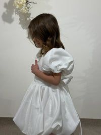 White Lace Princess Dress for Toddler | Off-Shoulder Flower Girl Dress | Wedding Outfit for Baby Girl