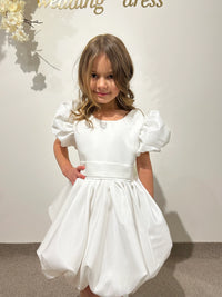 White Lace Princess Dress for Toddler | Off-Shoulder Flower Girl Dress | Wedding Outfit for Baby Girl