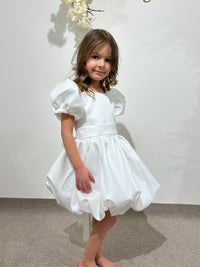 White Lace Princess Dress for Toddler | Off-Shoulder Flower Girl Dress | Wedding Outfit for Baby Girl