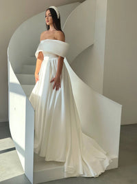Sleek Satin Wedding Dress | Boho Style Bridal or Bridesmaid Gown | Modern Elegant Wedding Outfit