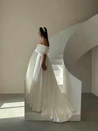 Sleek Satin Wedding Dress | Boho Style Bridal or Bridesmaid Gown | Modern Elegant Wedding Outfit