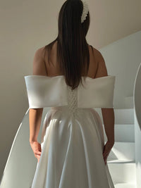 Sleek Satin Wedding Dress | Boho Style Bridal or Bridesmaid Gown | Modern Elegant Wedding Outfit