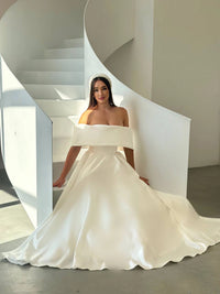 Sleek Satin Wedding Dress | Boho Style Bridal or Bridesmaid Gown | Modern Elegant Wedding Outfit