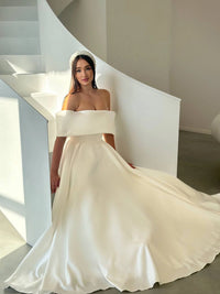 Sleek Satin Wedding Dress | Boho Style Bridal or Bridesmaid Gown | Modern Elegant Wedding Outfit