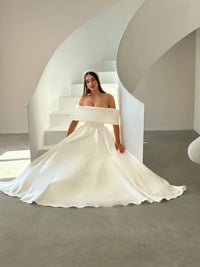 Sleek Satin Wedding Dress | Boho Style Bridal or Bridesmaid Gown | Modern Elegant Wedding Outfit