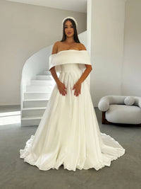 Sleek Satin Wedding Dress | Boho Style Bridal or Bridesmaid Gown | Modern Elegant Wedding Outfit