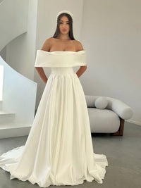 Sleek Satin Wedding Dress | Boho Style Bridal or Bridesmaid Gown | Modern Elegant Wedding Outfit