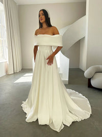 Sleek Satin Wedding Dress | Boho Style Bridal or Bridesmaid Gown | Modern Elegant Wedding Outfit