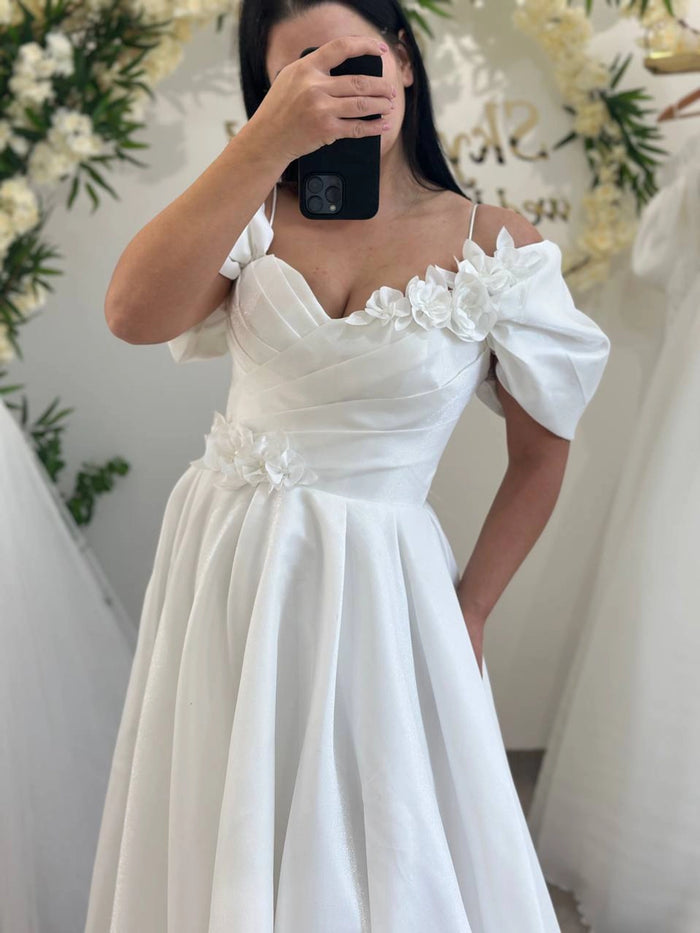 Elegant Wedding Gown with Modern Touches | Romantic Bridal Dress | Chic White Wedding Attire