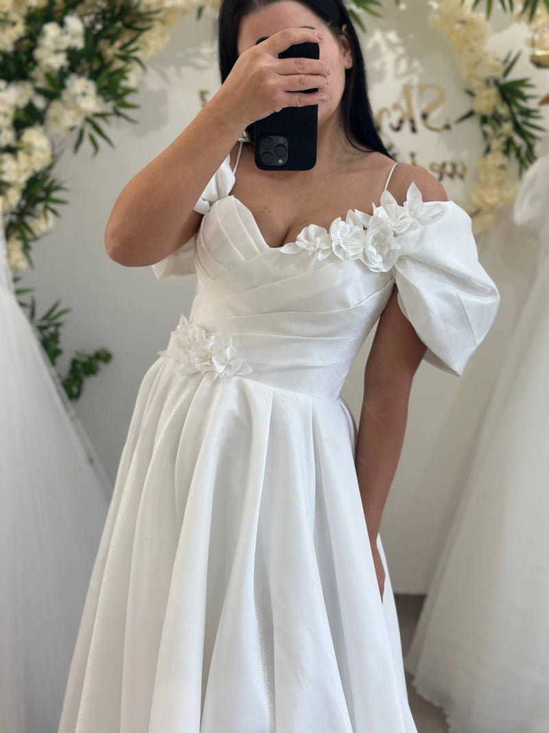 Elegant Wedding Gown with Modern Touches | Romantic Bridal Dress | Chic White Wedding Attire