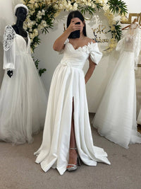 Elegant Wedding Gown with Modern Touches | Romantic Bridal Dress | Chic White Wedding Attire