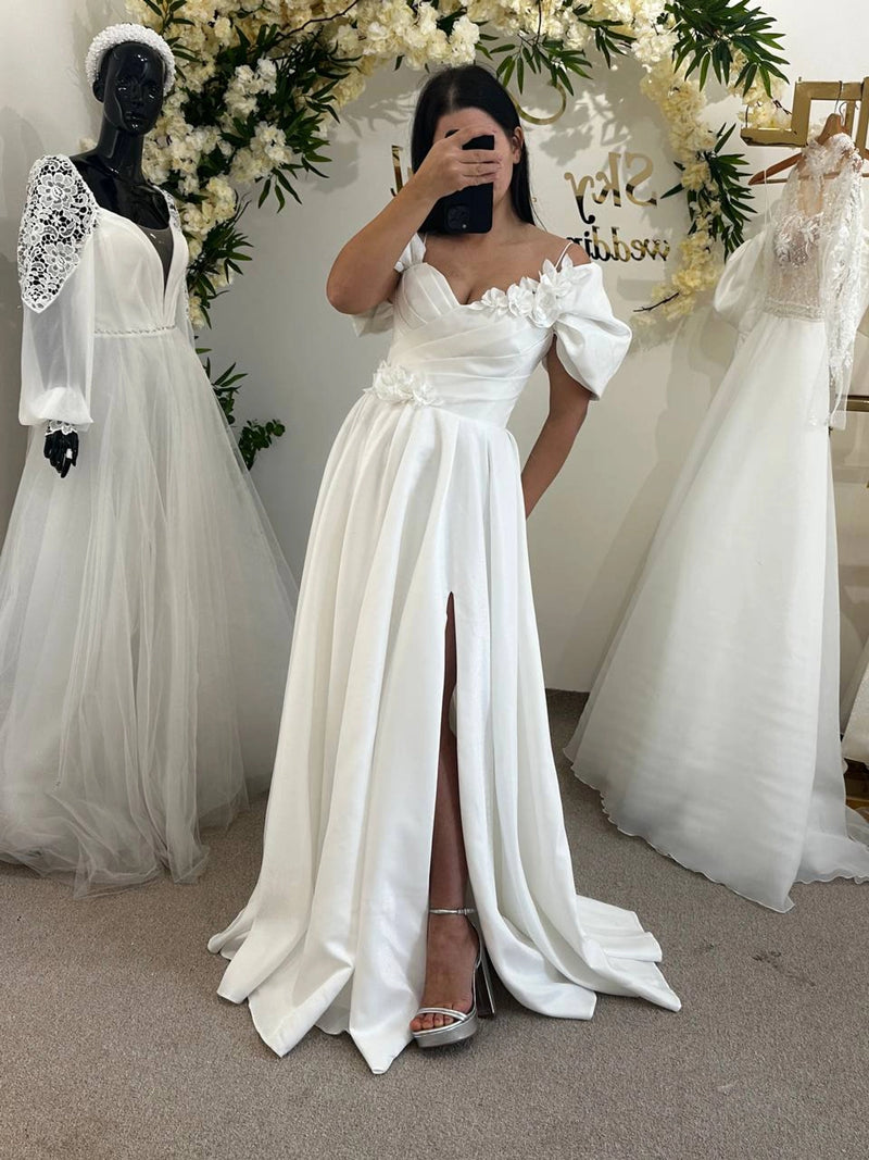 Elegant Wedding Gown with Modern Touches | Romantic Bridal Dress | Chic White Wedding Attire