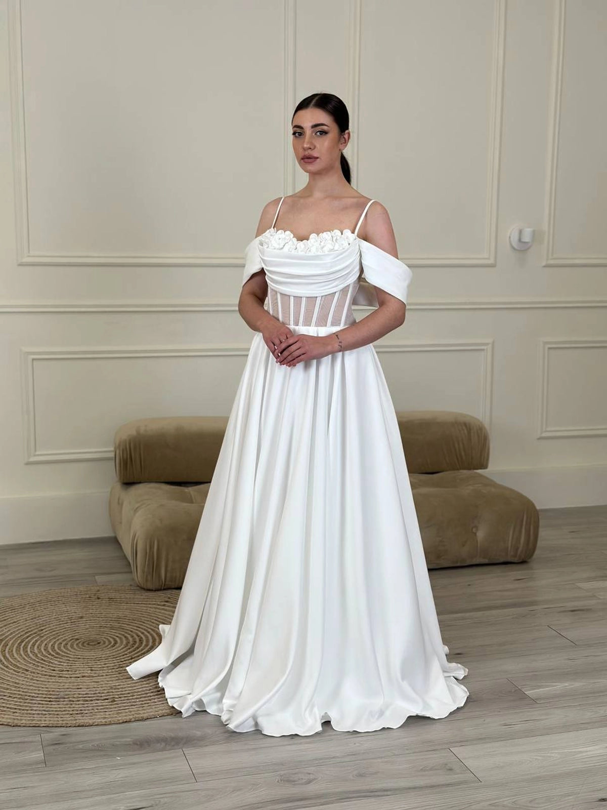 Elegant Royal Satin Wedding Dress | Classic Elegance with Modern Twist | Bridal Gown & Wedding Attire