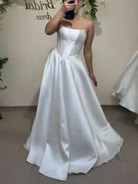 Chic Minimalist Satin Wedding Dress | Lustrous Luxe Bridal Gown | Soft & Enchanted Satin Look