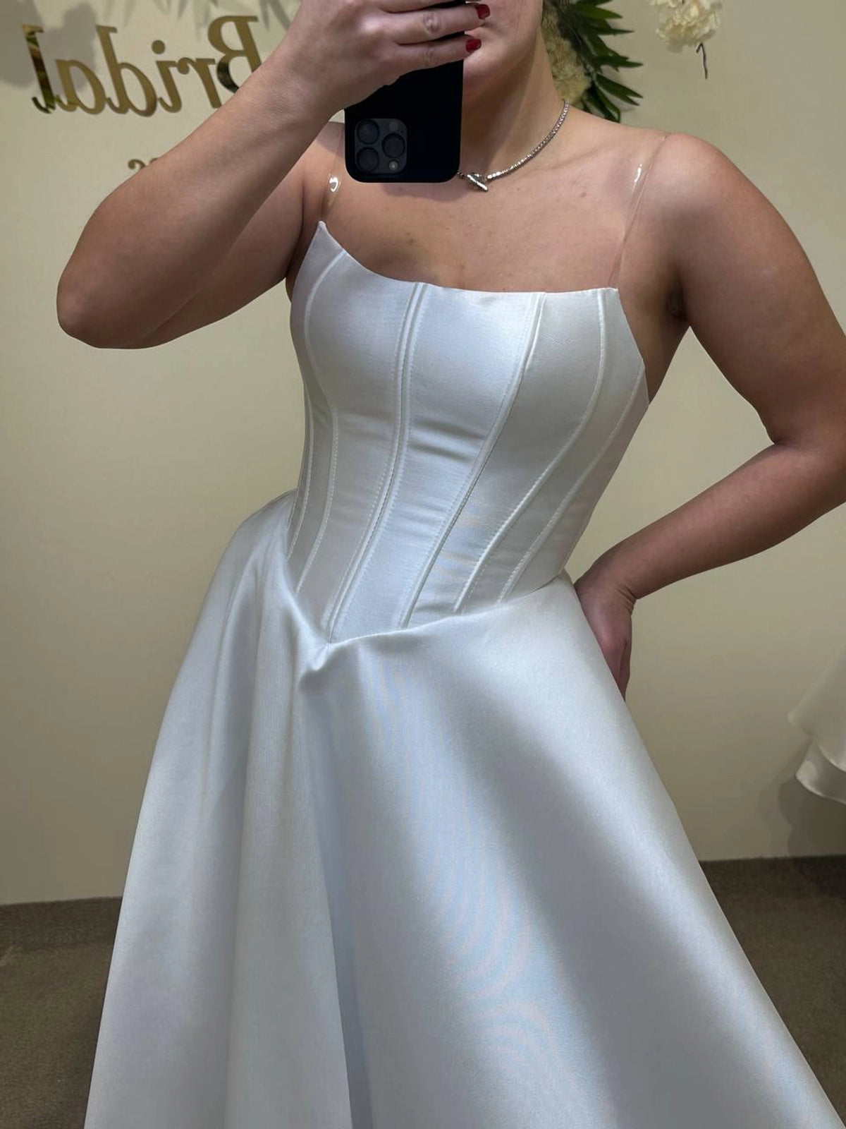 Chic Minimalist Satin Wedding Dress | Lustrous Luxe Bridal Gown | Soft & Enchanted Satin Look