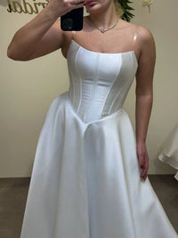 Chic Minimalist Satin Wedding Dress | Lustrous Luxe Bridal Gown | Soft & Enchanted Satin Look